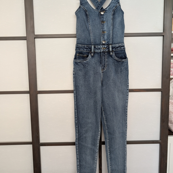 VENUS Pants - Venus Denim Romper US 4 EUR 36 Casual Jeans Jumpsuit EUC